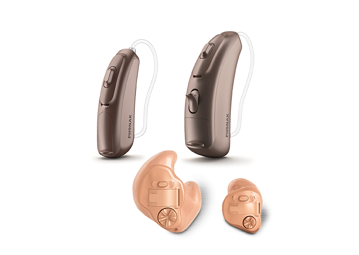 the CROS B device by Phonak. Device comprises of 2 components - a wireless microphone and a hearing aid.